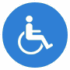 Symbole d'accessibilité représentant une personne en fauteuil roulant, soulignant l'importance de l'inclusion et de l'accessibilité pour les personnes handicapées.