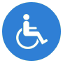 icone-daccessibilite-pour-personnes-handicapees Symbole d'accessibilité représentant une personne en fauteuil roulant, soulignant l'importance de l'inclusion et de l'accessibilité pour les personnes handicapées.