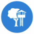 Ce logo de logements insolites met en avant une expérience de séjour unique en cabane perchée au cœur de la nature.