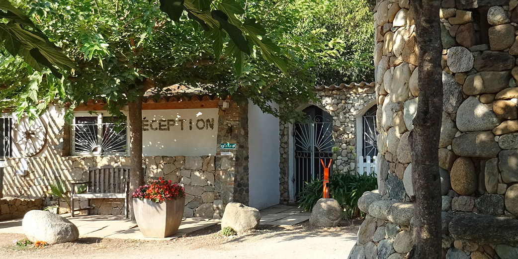 L'image de réception pavillon pierre et nature dépeint une rencontre harmonieuse entre hospitalité en pierre naturelle et cadre verdoyant serein, évocatrice d'un havre de paix.